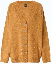 Pinko - Fully Rhinestoned Wool-Blend Cardigan - Lyst