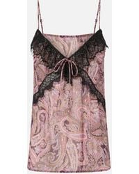 Pinko - Top With Cashmere Print And Lace - Lyst