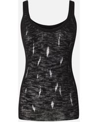 Pinko - Lightweight Ribbed Vest Top With Rips - Lyst