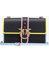 Pinko - Classic Love Bag One In Leather With Multicoloured Edging - Lyst