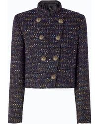 Pinko - Cropped Bouclé Tweed Jacket With Metal Buttons - Lyst