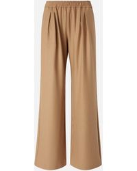 Pinko - Long Wide-Leg Wool-Blend Trousers - Lyst