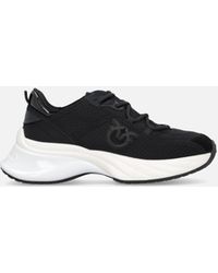 Pinko - Ariel Perforated Sneakers With Bird Logo - Lyst