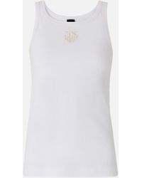 Pinko - Ribbed Vest Top With Love Birds Embroidery - Lyst