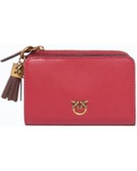 Pinko - Mini Leather Wallet With Tassel - Lyst