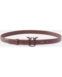 Pinko - Thin Colour-Block Love Birds Leather Belt 2Cm - Lyst