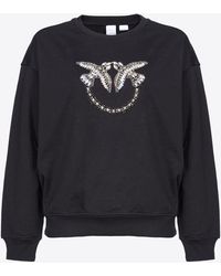 Pinko - Sweatshirt With Love Birds Embroidery - Lyst