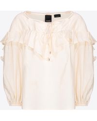 Pinko - Blouse With Maxi Flounce - Lyst