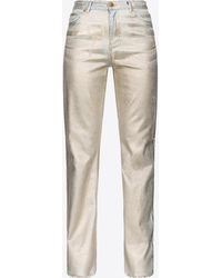Pinko - Straight-leg Shiny Denim Jeans - Lyst