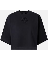 Pinko - Cropped T-Shirt With Love Birds Embroidery - Lyst