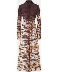 Pinko - Long Shirt Dress With Animal Print - Lyst