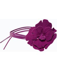 Pinko - Belt With 15 Cm Suede Flower - Lyst
