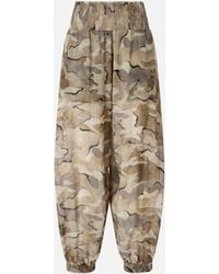 Pinko - Camouflage Balloon-Fit Trousers With High Waist - Lyst