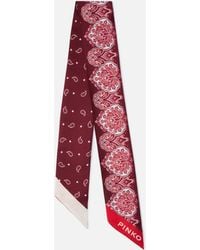 Pinko - Thin Scarf With Floral Paisley Print - Lyst