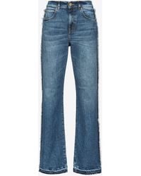 Pinko - Wide-Leg-Jeans Mit Cut-Out, Mitteldunkler Vintage-Wash - Lyst