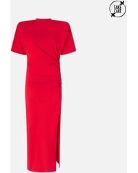 Pinko - Long T-shirt Dress With Padded Shoulders - Lyst