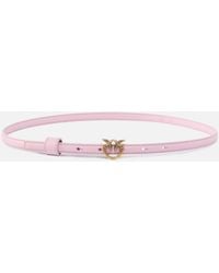 Pinko - Thin Belt With Love Birds Buckle, 1Cm - Lyst