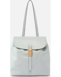 Pinko - Mochila Mediana Saddle Backpack De Piel Con Anillas Con Logotipo - Lyst