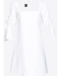 Pinko - Mini Dress With Bow On The Sleeves - Lyst