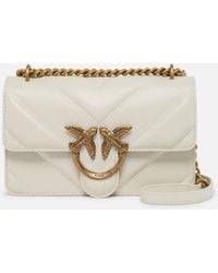 Pinko - Love Bag Mini Chevron-quilted Nappa Leather Crossbody Bag - Lyst