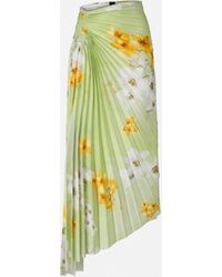 Pinko - Pleated Midi Skirt With Floral Print - Lyst