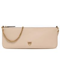 Pinko - New Horizontal Flat Leather Handbag - Lyst