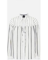 Pinko - Camisa De Algodón A Rayas Con Cordones - Lyst