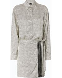 Pinko - Mini Shirt Dress With Polka-Dot Print And Lace - Lyst
