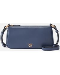 Pinko - Leather Mini Half Moon Baguette Crossbody Bag - Lyst