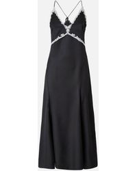 Pinko - Long Dress With Lace Inserts - Lyst