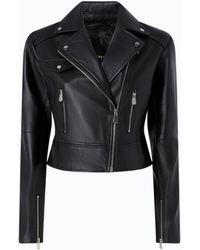 Pinko - Nappa Leather Biker-Style Jacket - Lyst