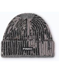 PINKO - Beanie With Sequins And Logo Lettering - Lyst