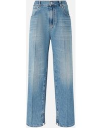Pinko - Wide-leg Jeans With Front Crease - Lyst