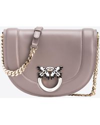 Pinko - Galleria Classic Love Bag Click Round With Bejewelled Buckle - Lyst