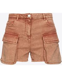Pinko - Marbled Drill Cargo Shorts - Lyst