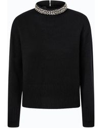 Pinko - Wool-Blend Sweater With Jewel Collar - Lyst