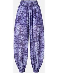 Pinko - Wide-Leg Trousers With Snake Print - Lyst