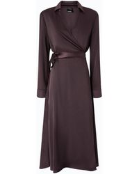 Pinko - Midi Wrap Dress With Belt - Lyst