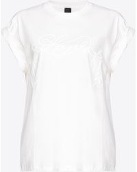 Pinko - T-Shirt Mit Love-Print, Schneewittchen-Weiß - Lyst