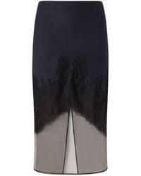 Pinko - Pencil Skirt With Lace - Lyst