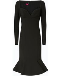 Pinko - Slim-Fit Midi Dress With Sweetheart Neckline And Ruffles - Lyst
