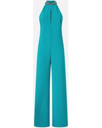 Pinko - Long Playsuit With Halterneck And Jewel Decoration - Lyst