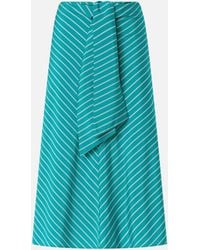 Pinko - Midi Skirt With Striped Pattern And Sash - Lyst