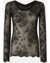 Pinko - Pullover Aus Floraler Spitze - Lyst
