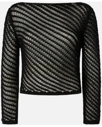 Pinko - Crochet Effect Sweater With Sequins - Lyst
