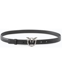 Pinko - Love Birds Thin Leather Belt 2Cm - Lyst