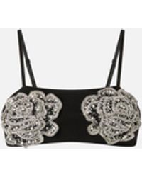 Pinko - Bra With Embroidered Jewel Rose - Lyst