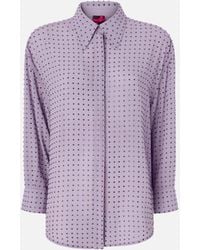 Pinko - Rhinestoned Georgette Shirt - Lyst