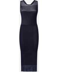 Pinko - Abito Aderente Midi A Costine Trasparenti - Lyst