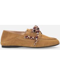 Pinko - Suede Moccasins With Multicoloured Laces - Lyst